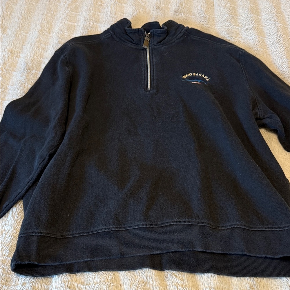 Tommy Bahama Black Zip-Up Sweater